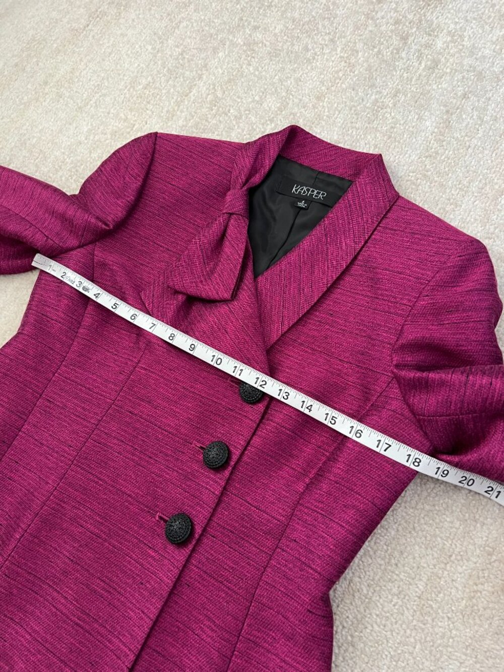Kasper Three Button Blazer Jacket 6 Work Office - Picture 6 of 9